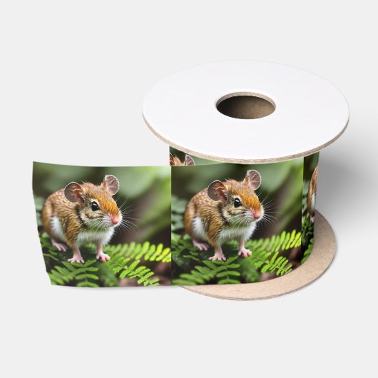 Ginger Australian Hopping Mouse, Satin Ribbon Satijnen Lint (Spoel)