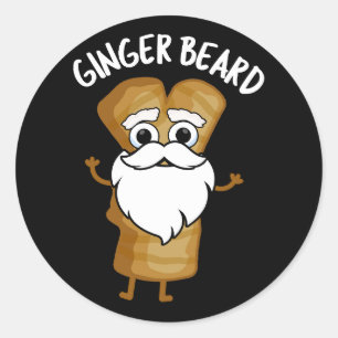Ginger Baard Grappig Gingerbread Food Pun Donker B Ronde Sticker