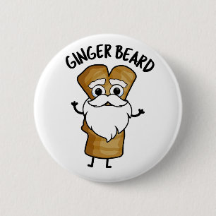 Ginger Baard Grappig Gingerbread Voedsel Pun Ronde Button 5,7 Cm