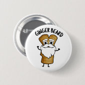 Ginger Baard Grappig Gingerbread Voedsel Pun Ronde Button 5,7 Cm (Voorkant /achterkant)