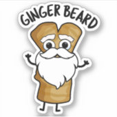 Ginger Baard Grappig Gingerbread Voedsel Pun Sticker (Voorkant)