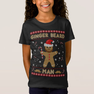 Ginger Baard Man Funny Gingerbread Lelijke Kerst T-shirt
