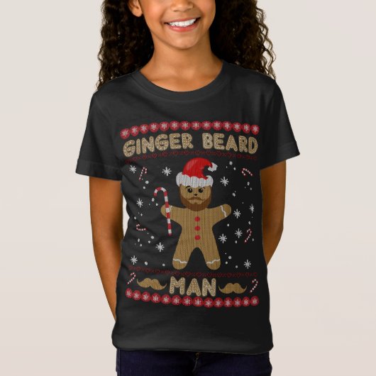 Ginger Baard Man Funny Gingerbread Lelijke Kerst T-shirt (Voorkant)