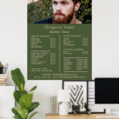 Ginger Baard Model, Heren Kappers Prijslijst Poster (Thuiskantoor)