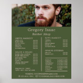 Ginger Baard Model, Heren Kappers Prijslijst Poster (Voorkant)