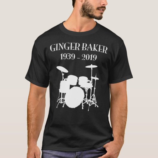 Ginger Baker RIP 1939-2019 met drums Classic T-Sh T-shirt (Voorkant)