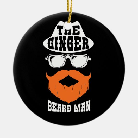 Ginger Beard Man Funny Redhead Irish Bearded Manne Keramisch Ornament (Voorkant)