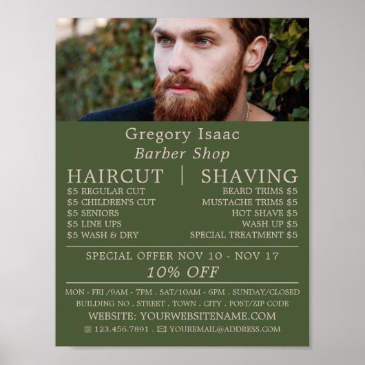 Ginger Beard Model, Mannen Barbres Adverteren Poster (Voorkant)