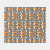 Ginger Bloemen Sinaasappel Kat Energie Fleece Deken (Voorkant (Horizontaal))