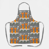 Ginger Bloemen Sinaasappel Kat Energie Schort (Voorkant)