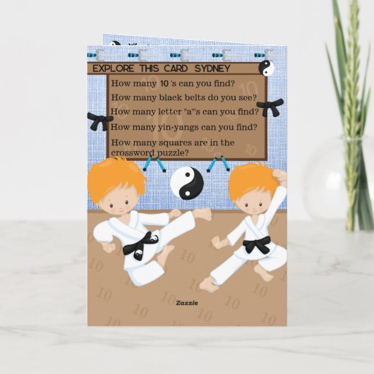 Ginger Boys Karate Geheim Bericht Gelukkige Verjaa Kaart (Achterkant)