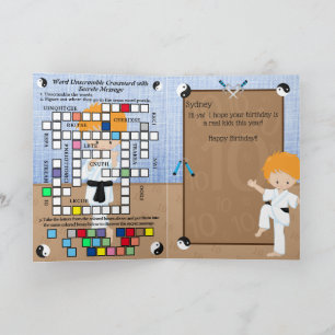 Ginger Boys Karate Geheim Bericht Gelukkige Verjaa Kaart