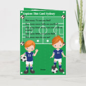 Ginger Boys Voetbal Kleurplaat Happy Birthday Kaart (Achterkant)