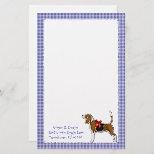 Ginger Bread Beagle Kerstkoekje Briefpapier (Voorkant / Achterkant)