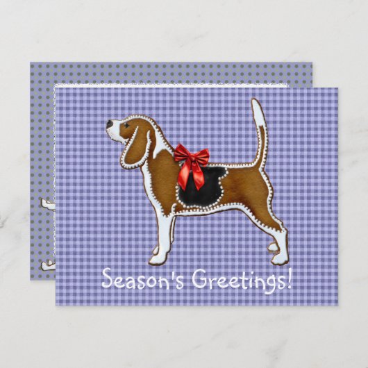 Ginger Bread Beagle Kerstkoekje Kaart (Voorkant / Achterkant)