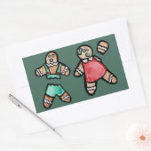 Ginger Bread Couple Snap Gingerbrood man koekjes Rechthoekige Sticker (Envelop)