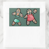 Ginger Bread Couple Snap Gingerbrood man koekjes Rechthoekige Sticker (Tas)