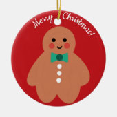Ginger Bread Dad & mama | Aangepast deklaag Keramisch Ornament (Voorkant)