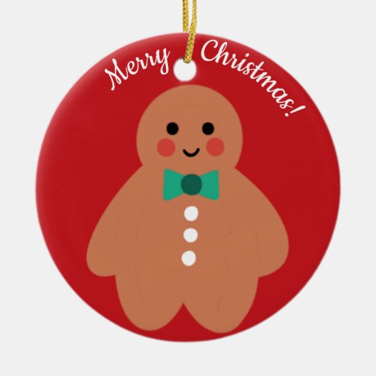 Ginger Bread Dad & mama | Aangepast deklaag Keramisch Ornament (Voorkant)