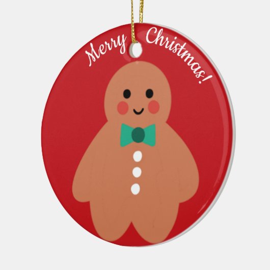 Ginger Bread Dad & mama | Aangepast deklaag Keramisch Ornament (Links)