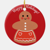 Ginger Bread Dad & mama | Aangepast deklaag Keramisch Ornament (Achterkant)