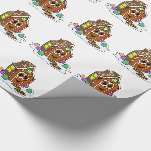 Ginger Bread House Cartoon Cadeaupapier (Hoek)