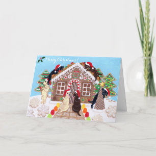Ginger Bread House Labrador Kerst Kaarten