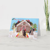 Ginger Bread House Labradors schilderen Feestdagen Kaart (Voorkant)