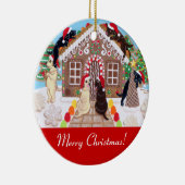Ginger Bread House Labradors schilderen Keramisch Ornament (Rechts)