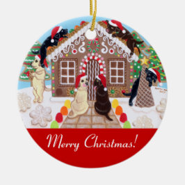 Ginger Bread House Labradors schilderen Keramisch Ornament