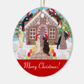Ginger Bread House Labradors schilderen Keramisch Ornament (Links)