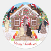 Ginger Bread House Labradors schilderen Ronde Sticker (Voorkant)