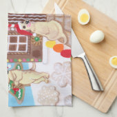 Ginger Bread House Labradors schilderen Theedoek (Quarter Fold)