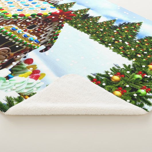 GINGER BREAD HOUSE SHERPA DEKEN (3/4)