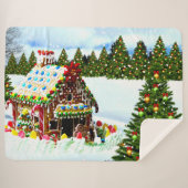 GINGER BREAD HOUSE SHERPA DEKEN (Voorkant (horizontaal))