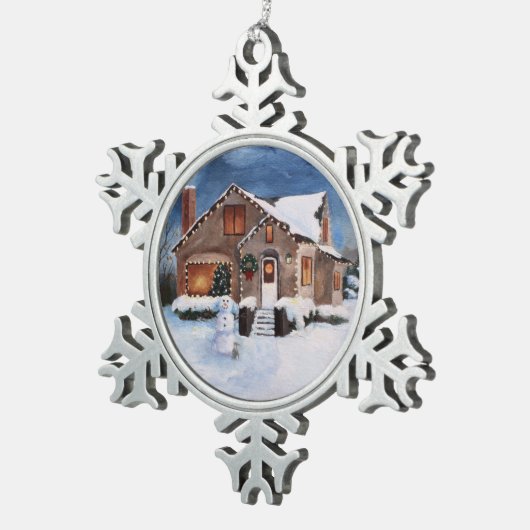 Ginger Bread House Tin Sneeuwvlok Ornament (Rechts)