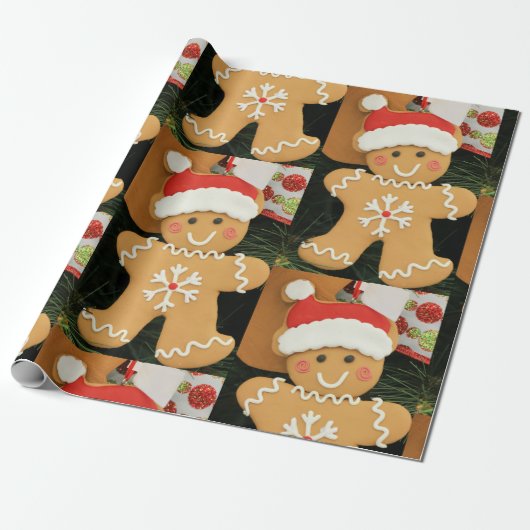 Ginger Bread Man Cadeaupapier (Uitgerold)