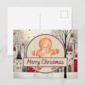 Ginger Bread Man Feestdagenkaart (Voorkant / Achterkant)