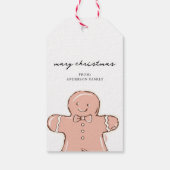 Ginger Bread Man Kerstmis Cadeaulabel (Achterkant)