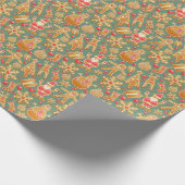 Ginger Bread Man Patroon National Gingerbrood Day Cadeaupapier (Hoek)