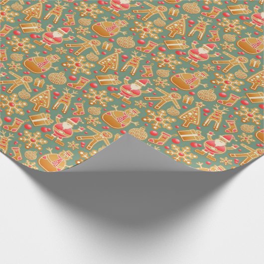 Ginger Bread Man Patroon National Gingerbrood Day Cadeaupapier (Hoek)