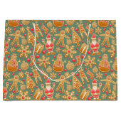 Ginger Bread Man Patroon National Gingerbrood Day Groot Cadeauzakje (Voorkant)