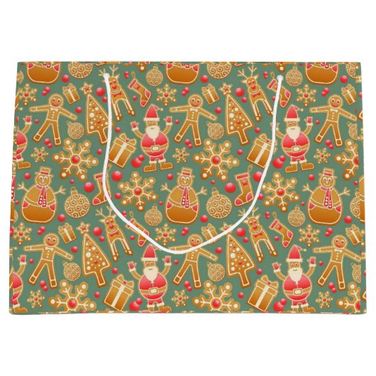 Ginger Bread Man Patroon National Gingerbrood Day Groot Cadeauzakje (Voorkant)