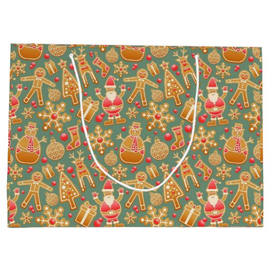 Ginger Bread Man Patroon National Gingerbrood Day Groot Cadeauzakje (Achterkant)