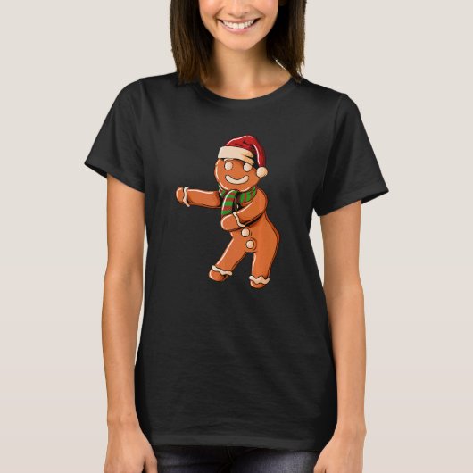 Ginger Bread with Christmashat Floss Dance on Chri T-shirt (Voorkant)