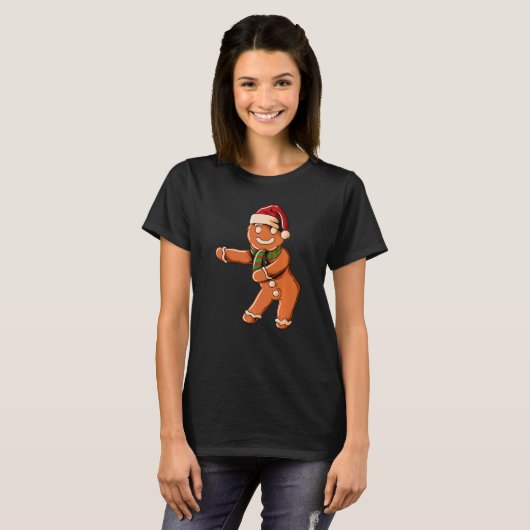 Ginger Bread with Christmashat Floss Dance on Chri T-shirt (Voorkant volledig)