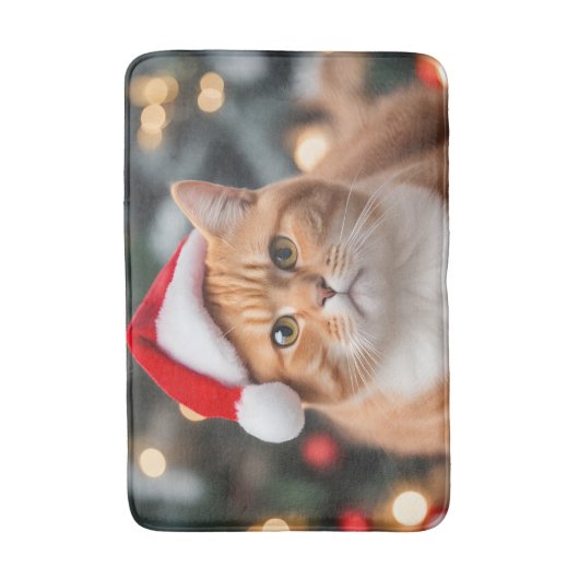 Ginger Brits Korthaar Kerstmis Badmat (Voorkant Verticaal)