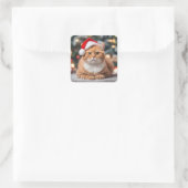 Ginger Brits Korthaar Kerstmis Vierkante Sticker (Tas)