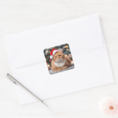 Ginger Brits Korthaar Kerstmis Vierkante Sticker (Envelop)
