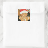 Ginger Brood brownie Vierkante Sticker (Tas)